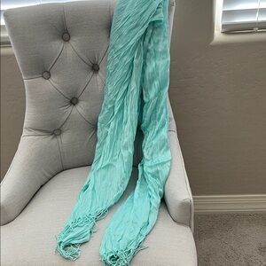 Aqua Crinkled Scarf